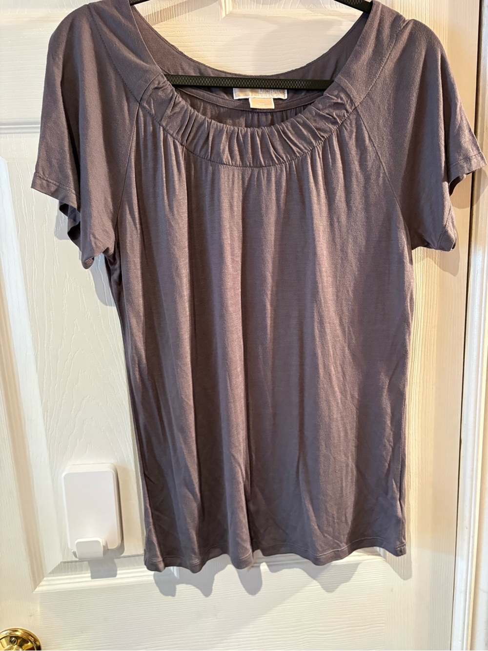 Michael Kors Slate Gray Scoop-Neck Short Sleeve Tee
